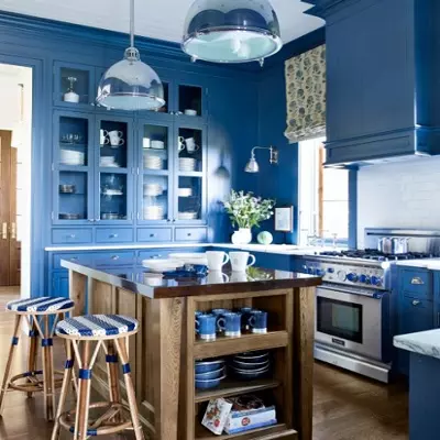 استفاده از رنگ آبی در آشپزخانه