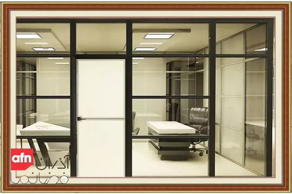 درب دو جداره شیشه و آلومینیوم