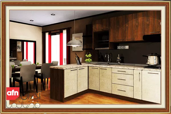 کابینت با رنگ تیره